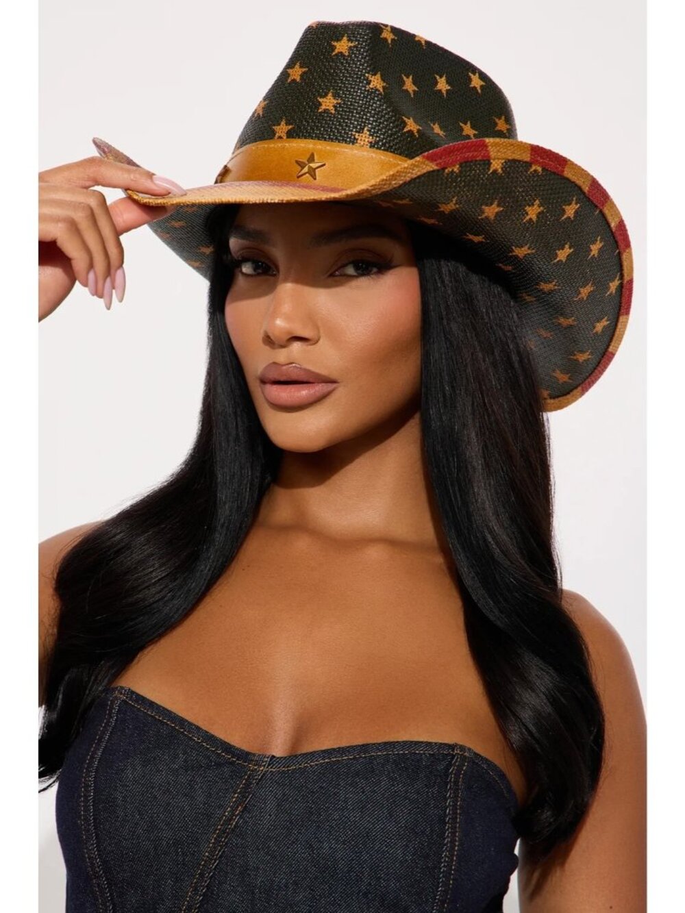 American Flag Straw Cowboy Hat Cue The Fireworks Unisex OSFM